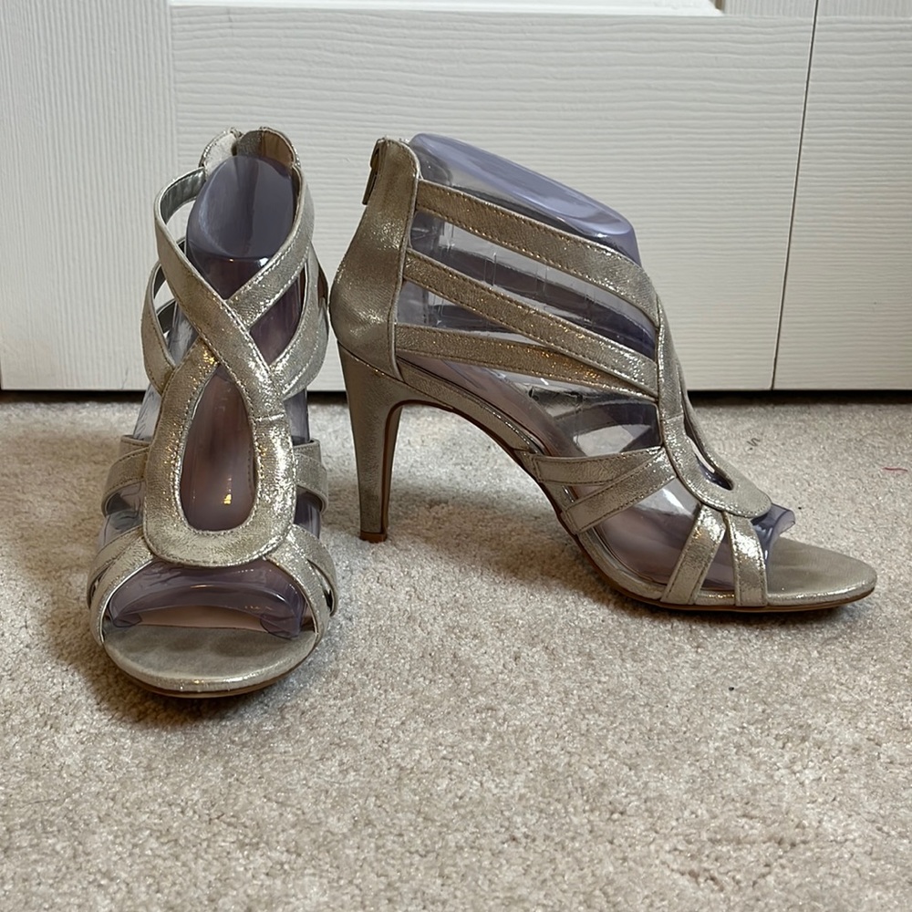 Gold shimmer heels